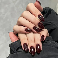 Velvet Rose almond press-on nails