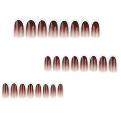 Cashmere Fade Brown French Square Press-On Nails on hand