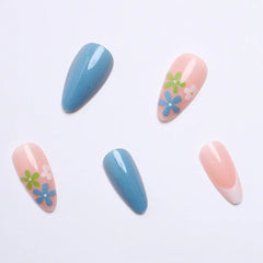 French Bloom press-on nails applied