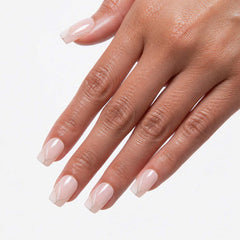 Ivory Spark short ballerina press-on nails with soft white French tips and glossy finish