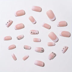 Rosé Spark press-on nails close-up