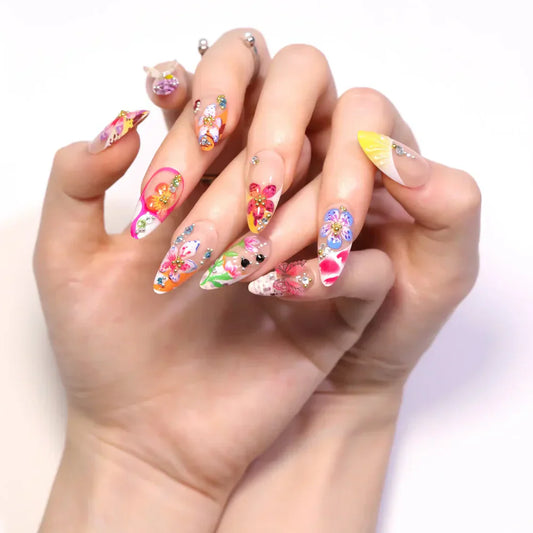 Maximalist floral nails 2026 bloomcore statement manicure guide