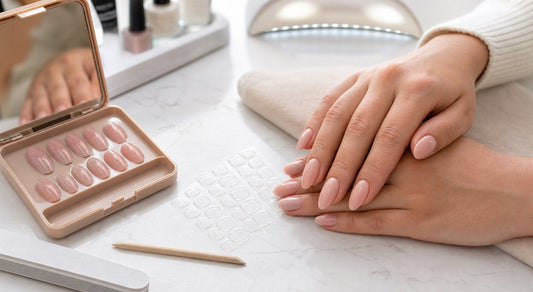 Reusable press-on nails with jelly adhesive tabs for an at-home salon-style manicure