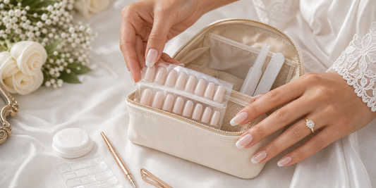 Wedding nail emergency kit with French press-on nails, glue and nail file