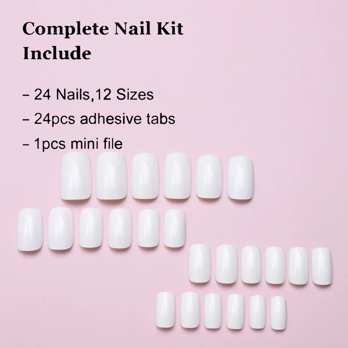 White Veil press-on nails applied