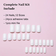 White Veil press-on nails applied