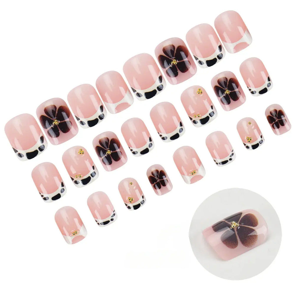 Golden Wild press-on nails on hand