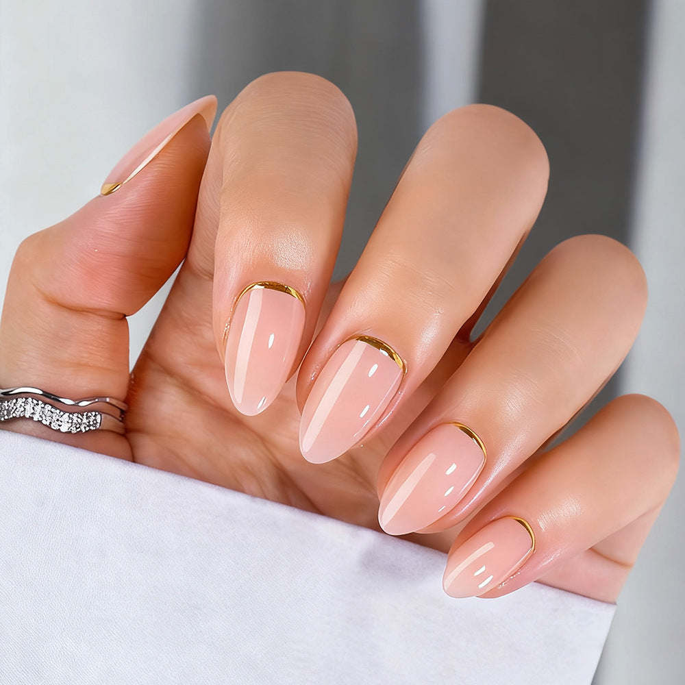 Luxe Nude press-on nails close-up