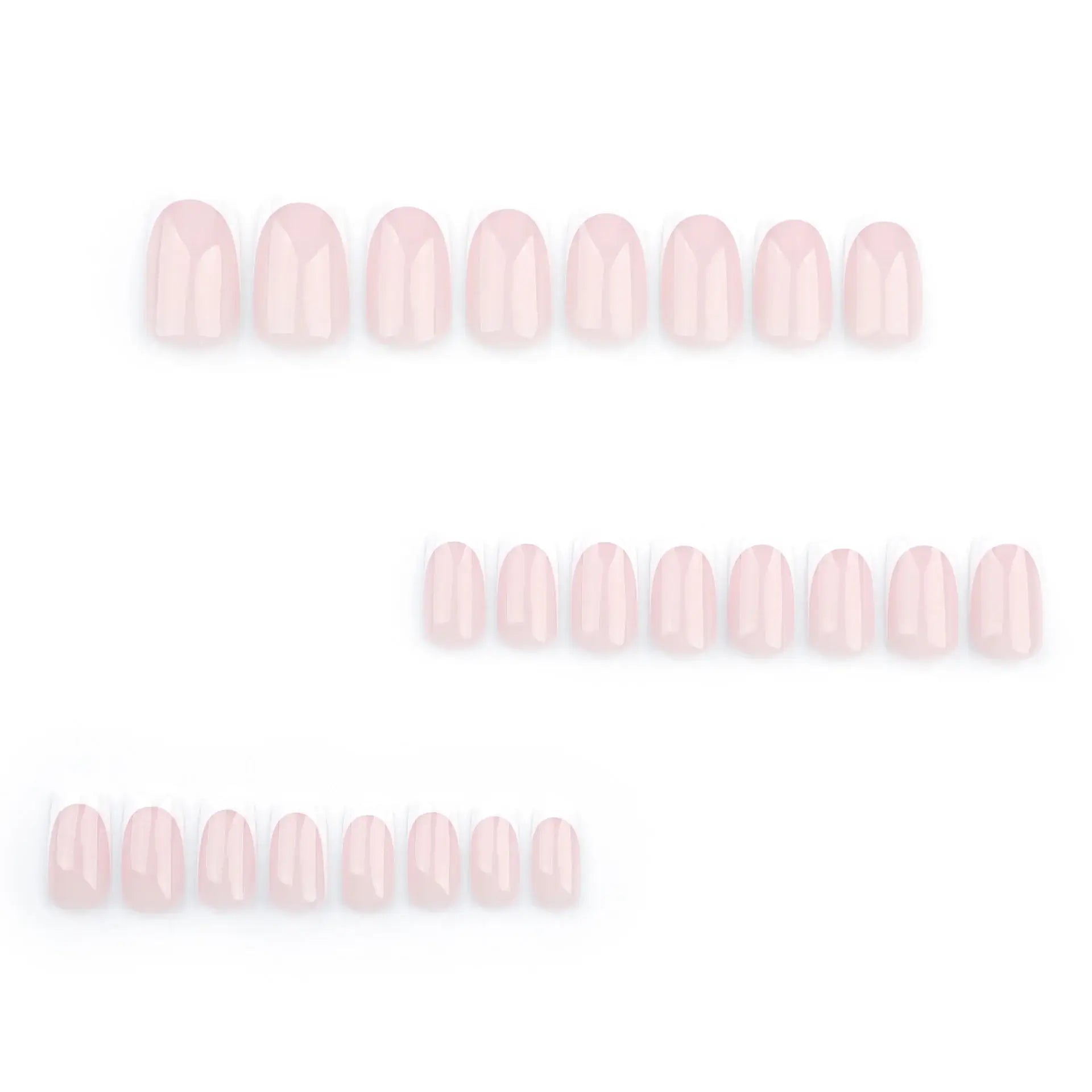 Bare Nude French Tip Square Press-On Nails on hand