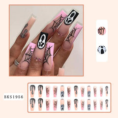 Pink Phantom press-on nails on hand