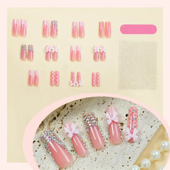 Pink Velvet press-on nails close-up