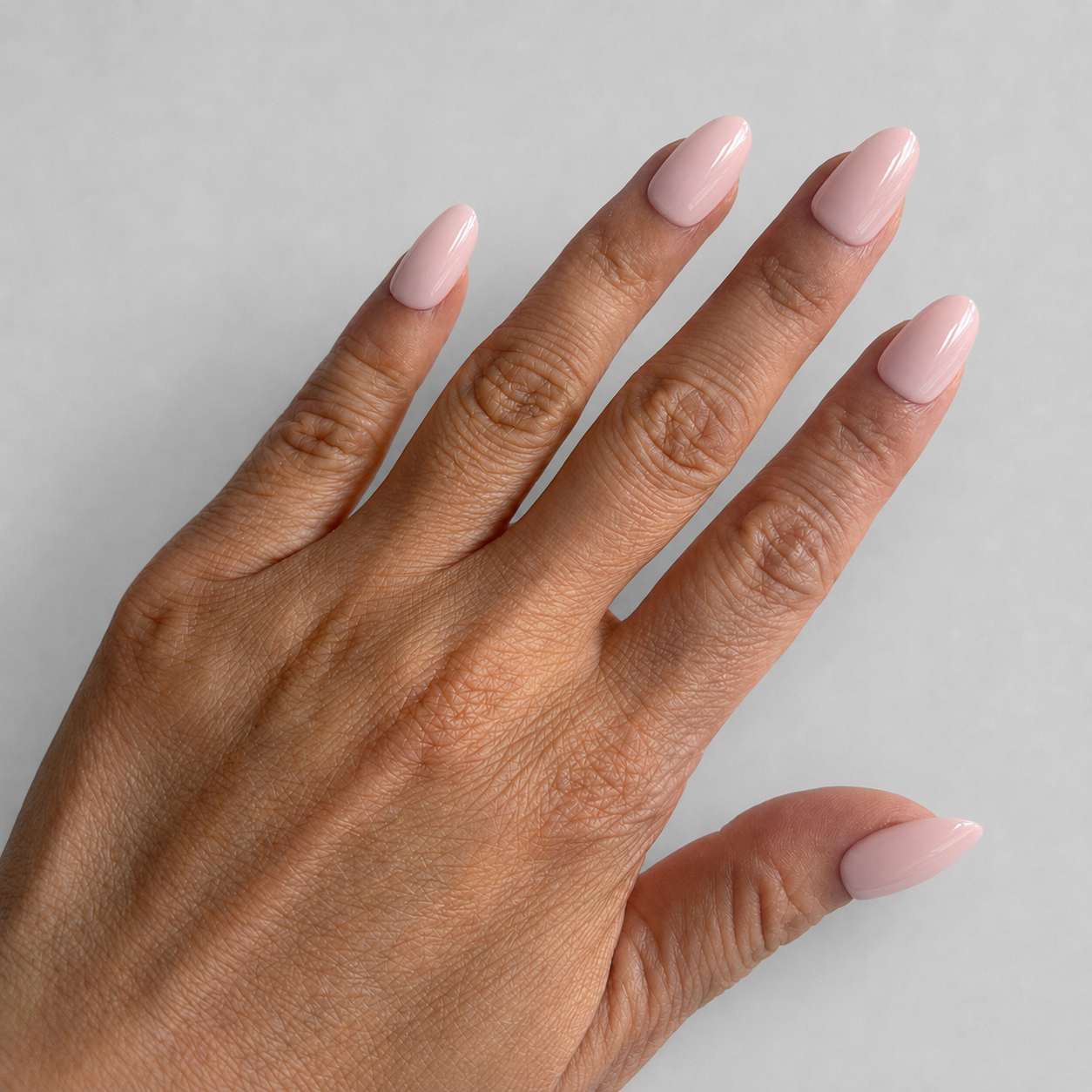 Nailora Soft Blush Glossy Short Almond Press-On Nails