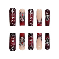 Dark Spell press-on nails on hand