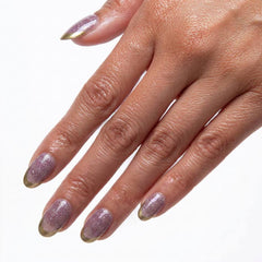 Golden Lavender almond press-on nails