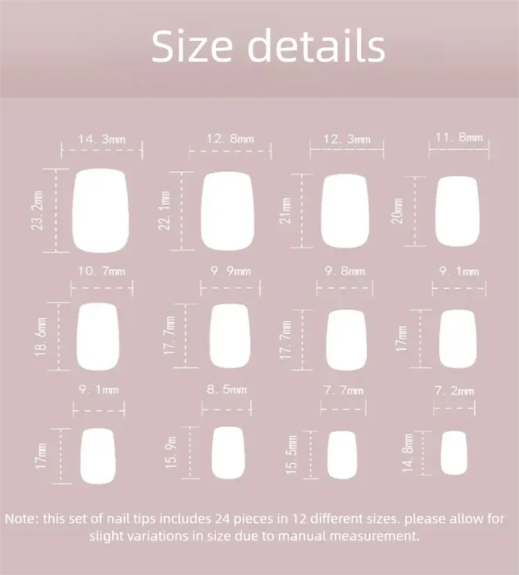 Bare Nude French Tip Square Press-On Nails on hand lifestyle view