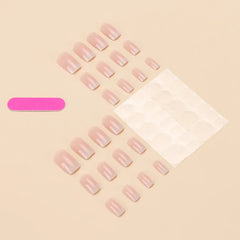 Rosy Glow press-on nails close-up