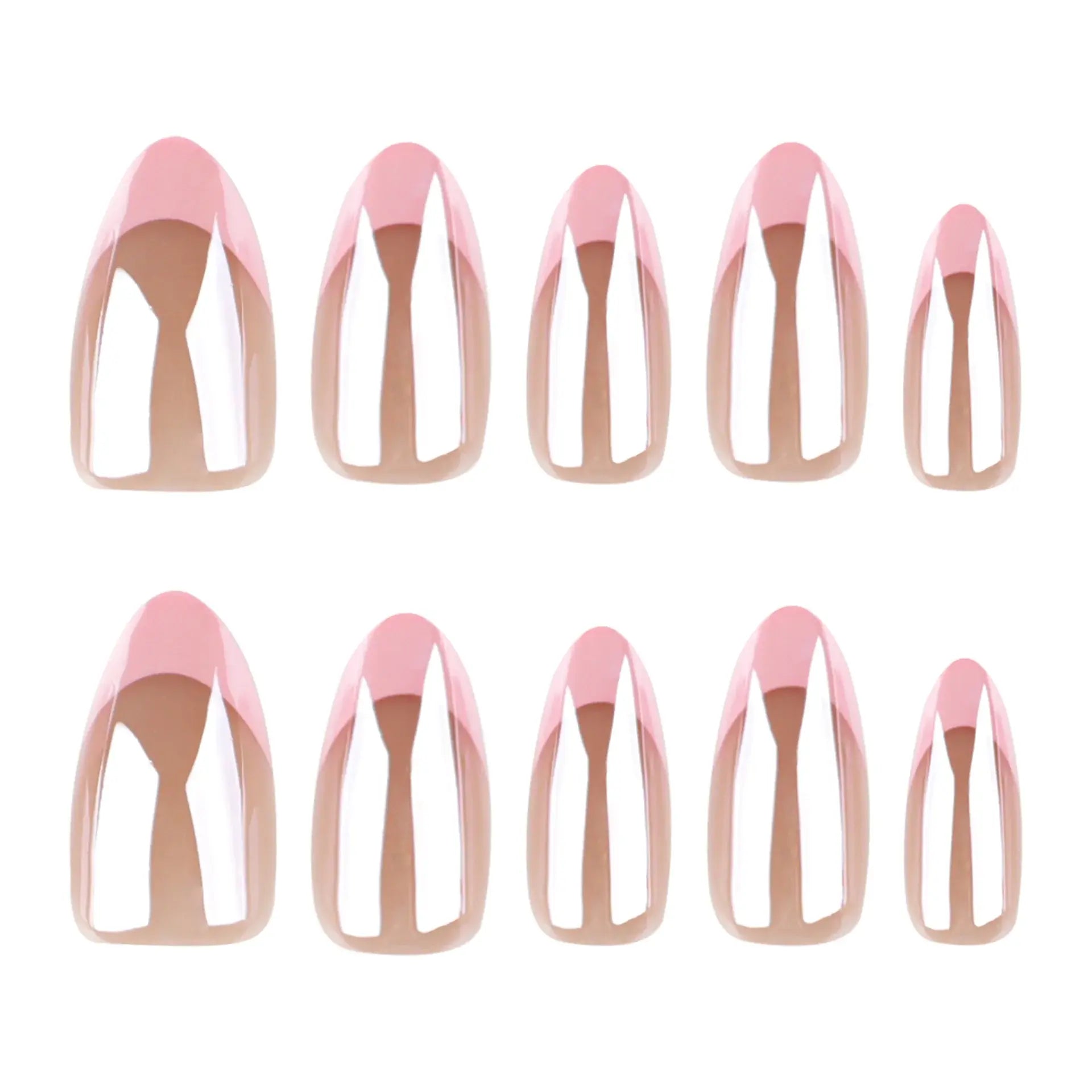 Rosé Chrome press-on nails full set