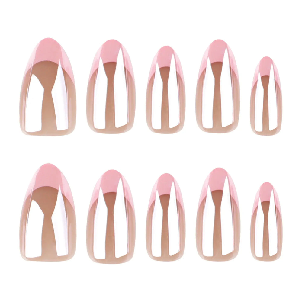 Rosé Chrome press-on nails full set