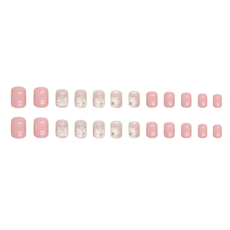 Blush Blossom press-on nails full set