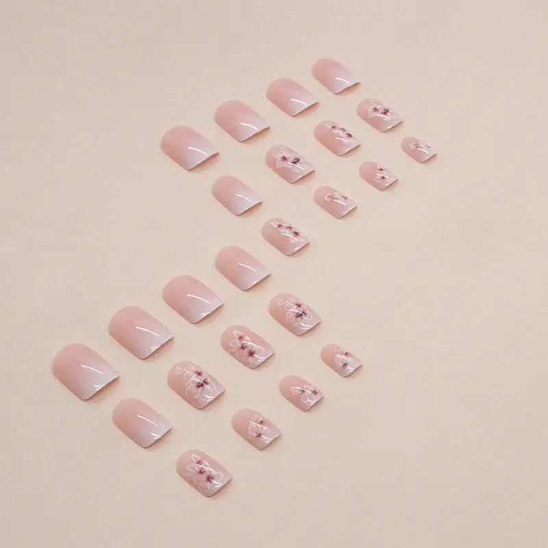 Ivory Bloom press-on nails close-up