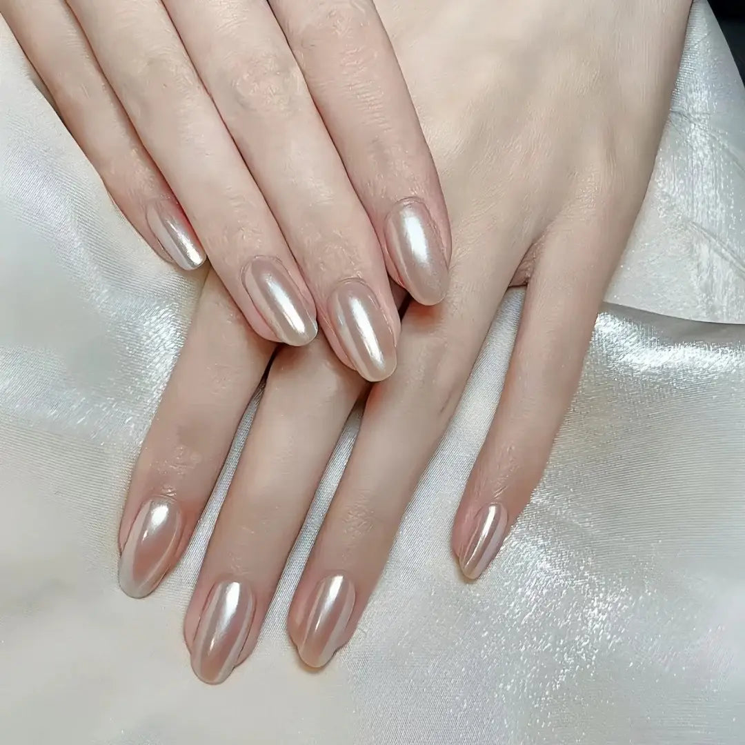 Glazed Blush press-on nails full set