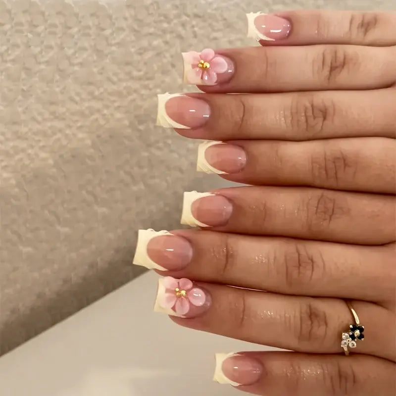 Petal Muse square press-on nails