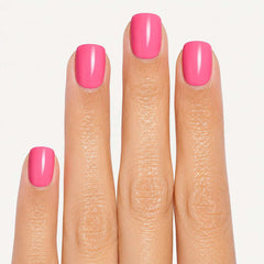 Close-up of Nailora Bubblegum Pink Glossy Square Press-On Nails highlighting vibrant bubblegum pink color, glossy finish, and premium salon-quality craftsmanship