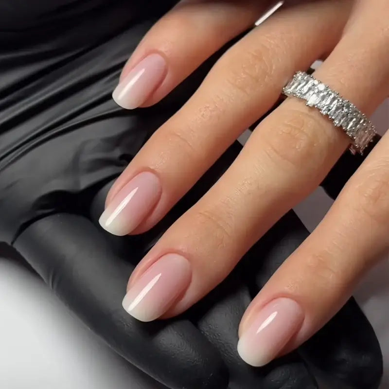 Rosy Glow press-on nails on hand