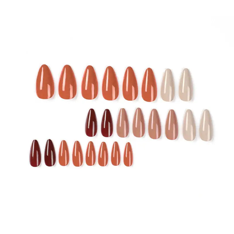 Autumn Glow press-on nails on hand