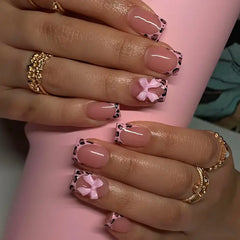 Blush Wild square press-on nails