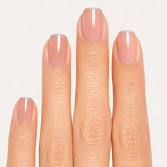 Close-up of Nailora Champagne Whisper Glossy Square Press-On Nails highlighting champagne shimmer tips, glossy finish, and premium salon-quality craftsmanship