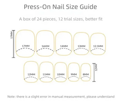Golden Wild press-on nails applied