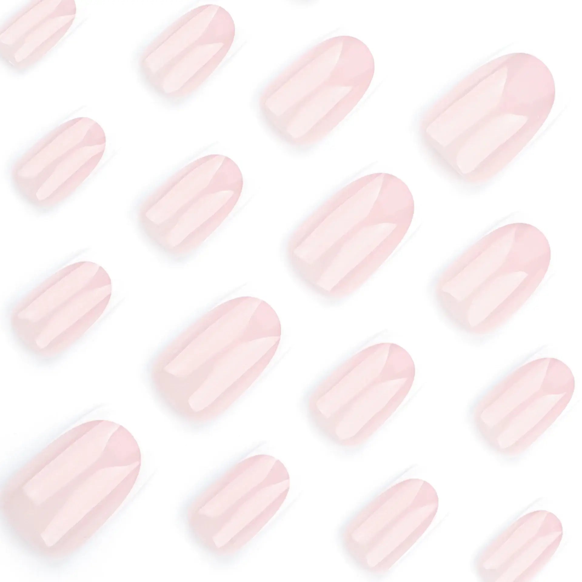 Bare Nude French Tip Square Press-On Nails close-up