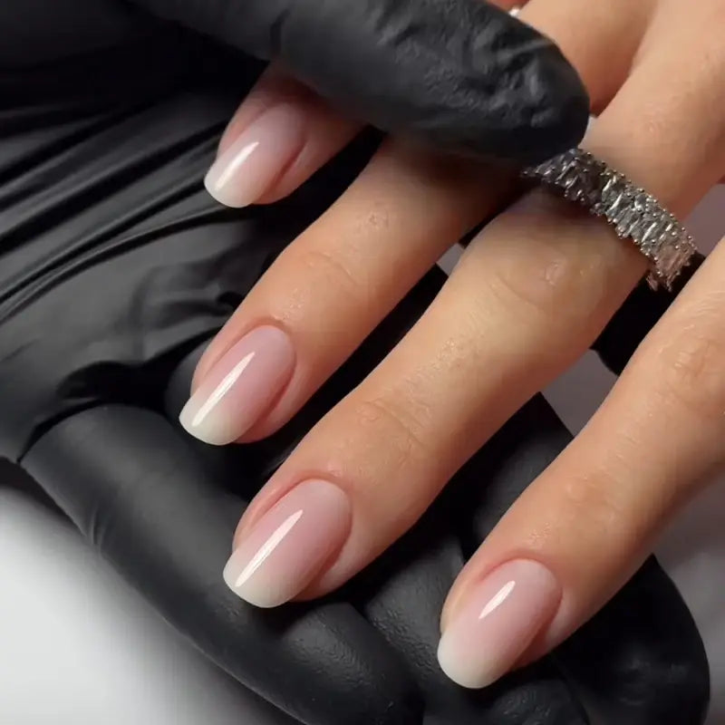 Rosy Glow almond press-on nails