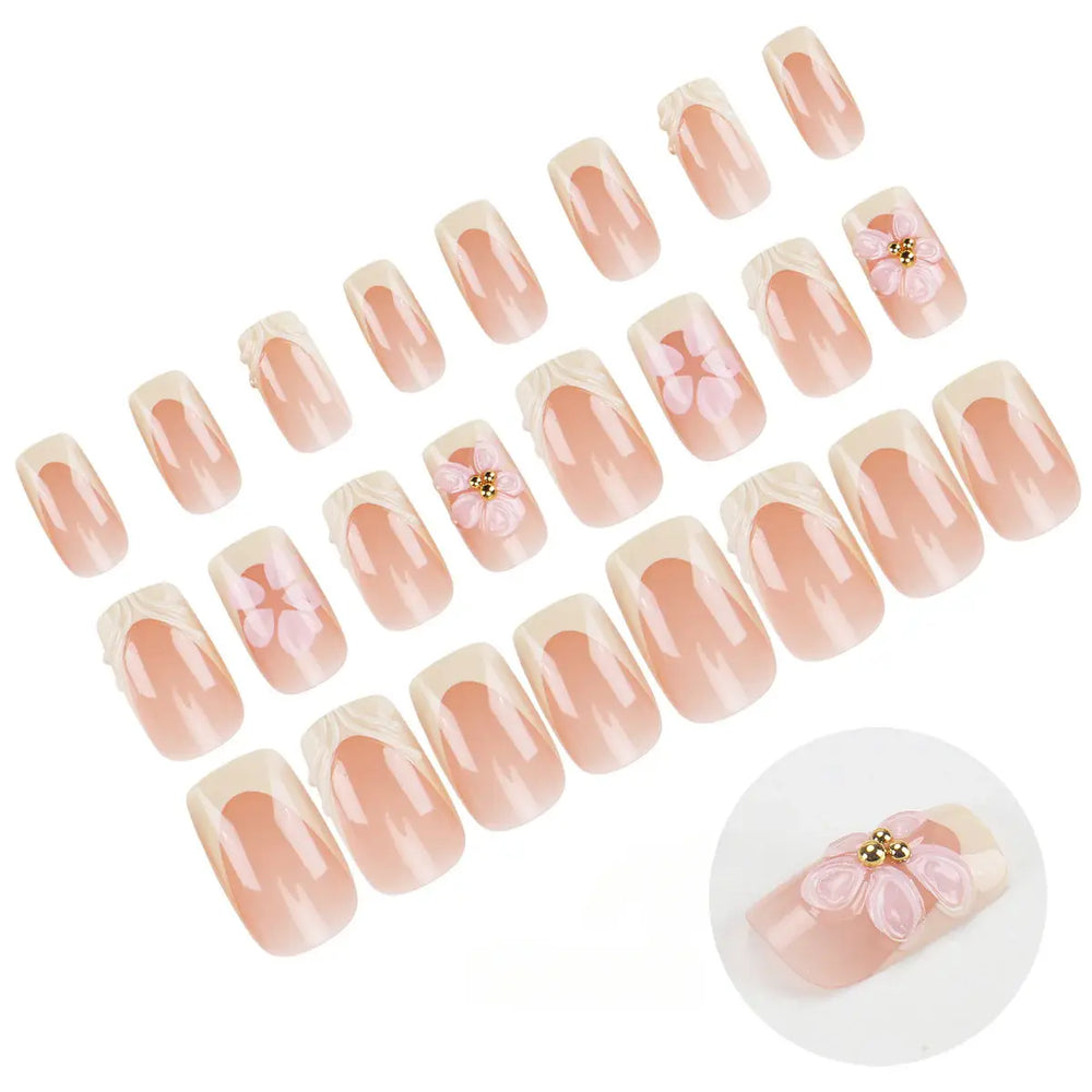 Petal Muse press-on nails on hand