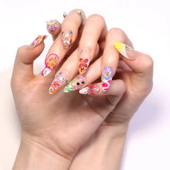 Bloom Escape almond press-on nails