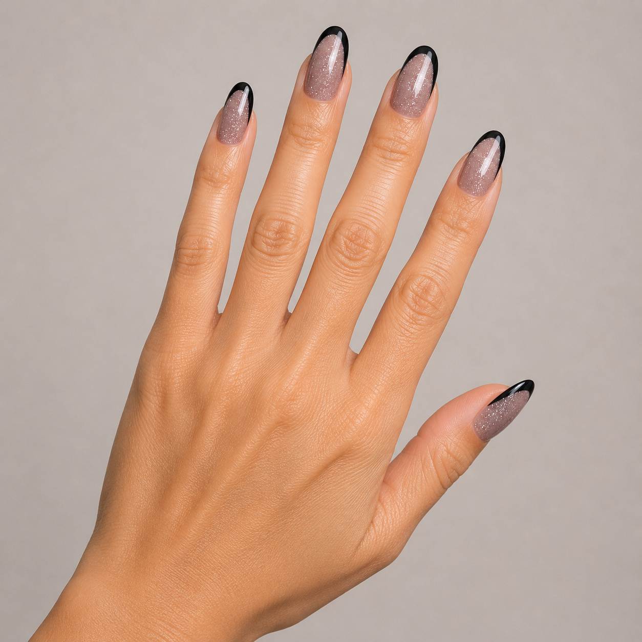 Midnight Lavender press-on nails close-up