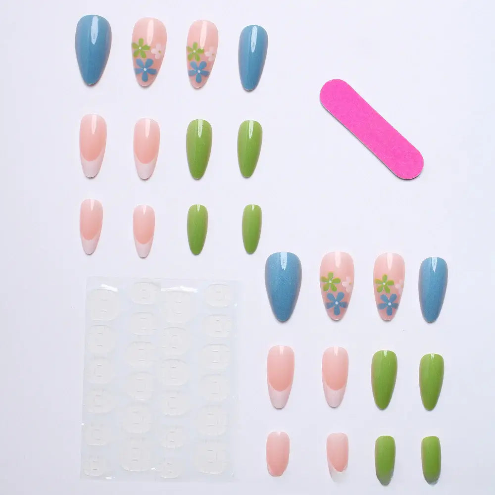 French Bloom press-on nails on hand