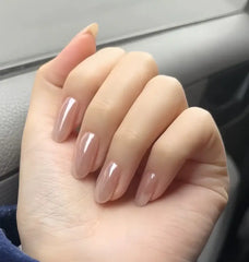 Glazed Blush press-on nails close-up