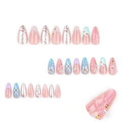 Pearl Veil Pearl Floral Stiletto Press-On Nails on hand