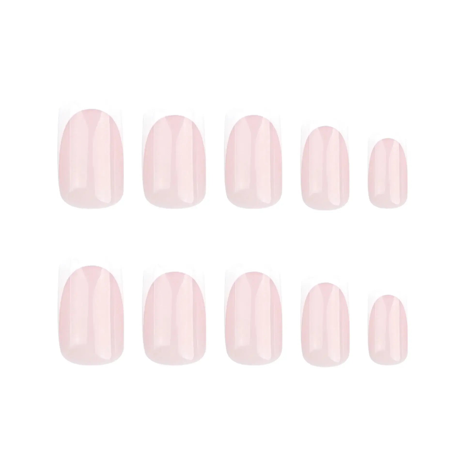 Bare Nude French Tip Square Press-On Nails full set