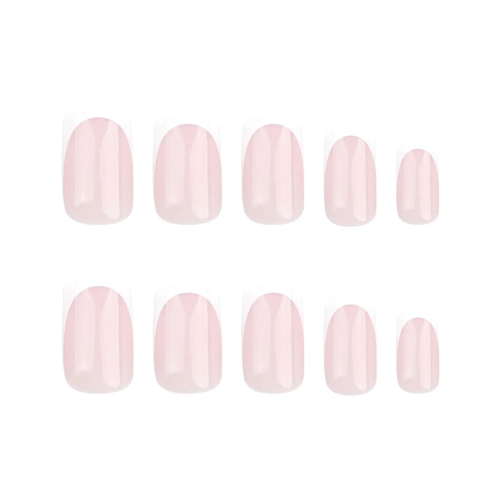 Bare Nude French Tip Square Press-On Nails full set