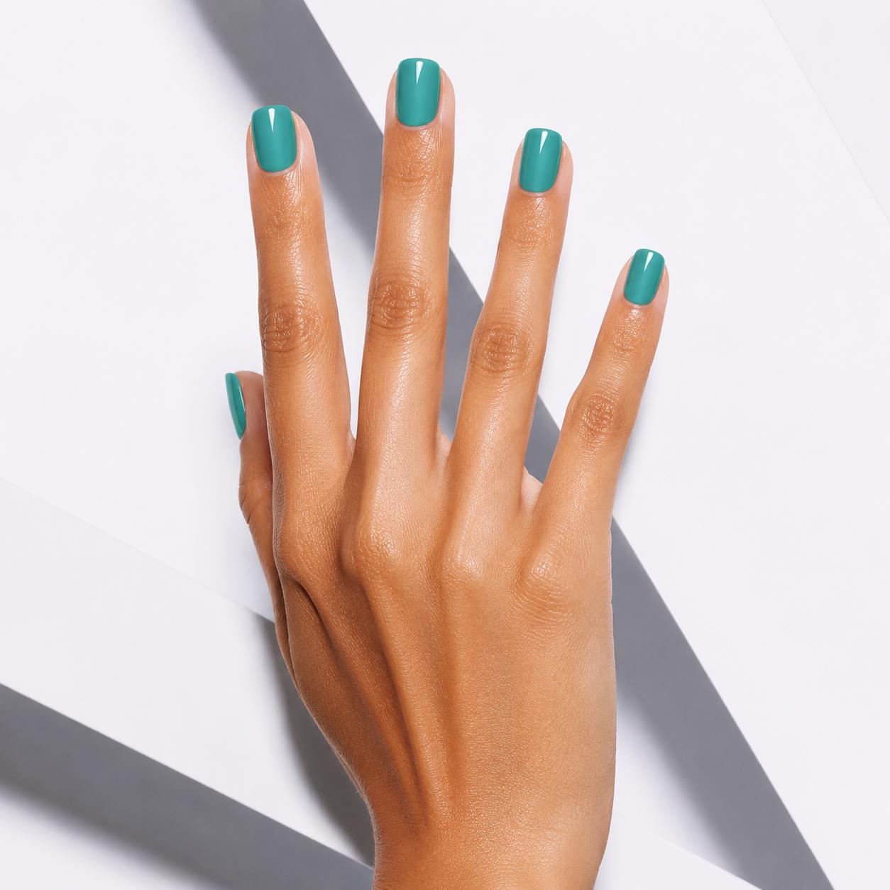Nailora Turquoise Lagoon Glossy Square Press-On Nails with vibrant turquoise blue color, square shape, glossy finish, and reusable salon-quality design