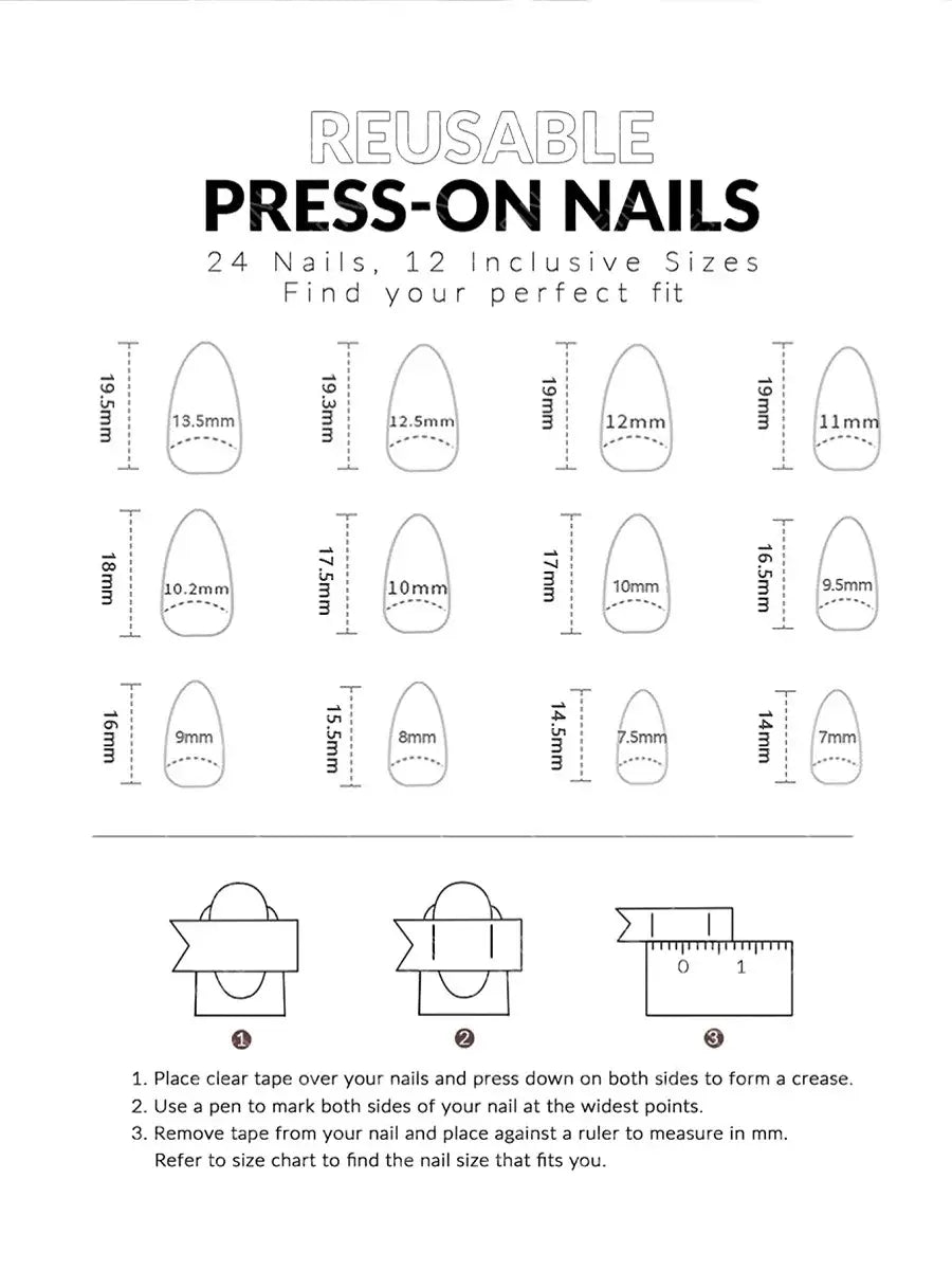 Nude Sketch Abstract French Almond Press-On Nails full set