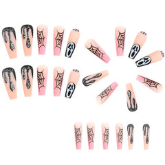 Pink Phantom press-on nails applied